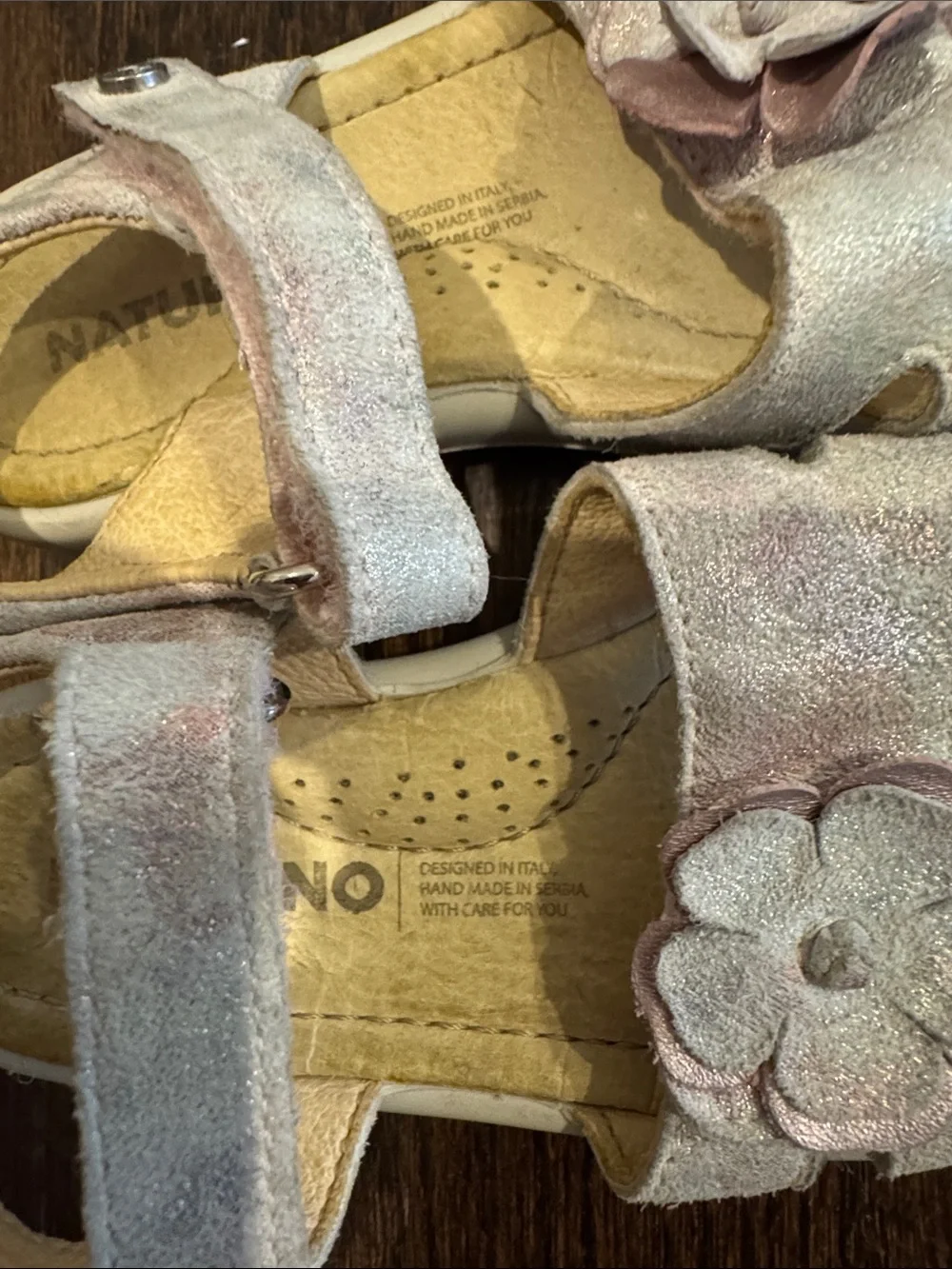 Naturino Amrock Flower Leather Sandals Girls EU 25 US 8